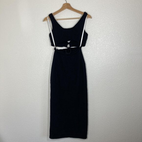 Cult Gaia Mert Dress Womens Small Black Knit Cutout Ring Bodycon Sleeveless - Picture 15 of 16